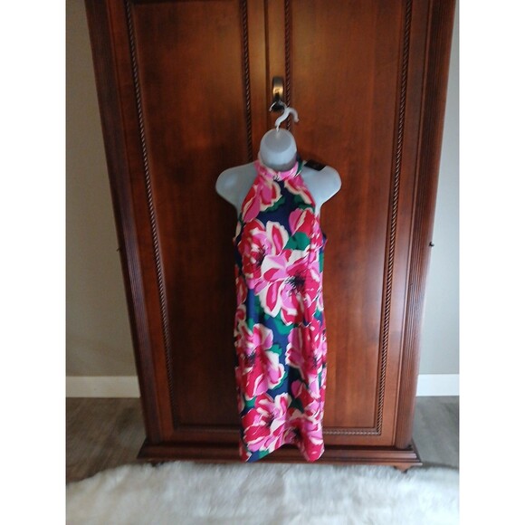 TRINA TURK Women's Size 8 Dress Floral Print Halter Neck Retail $208 - Picture 2 of 12